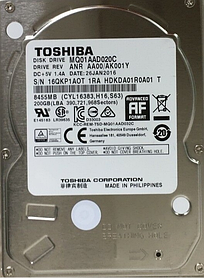 Жорсткий диск HDD Toshiba 200GB (MQ01AAD020C)  (DC)