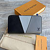 Стильний чоловічий гаманець Louis Vuitton на блискавці, фото 4