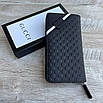 Чоловічий стильний гаманець Gucci на блискавці, фото 6