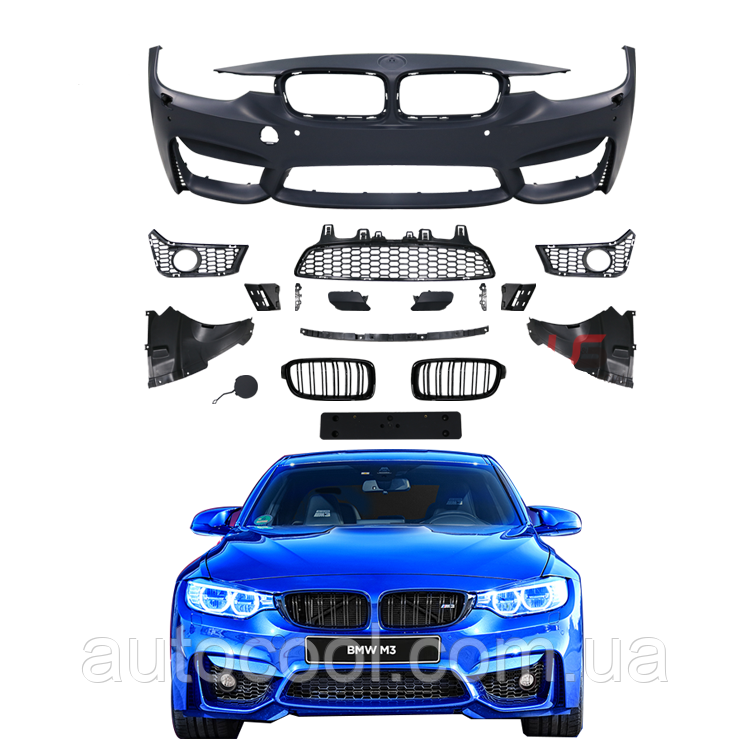 Передній бампер для BMW 3 серії F30 2012-2018 р. у стилі М3, фото 1