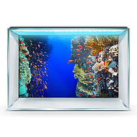 Яркая наклейка в аквариум с морским миром 40х65 см.