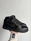 Кросівки чоловічі Nike Air Jordan чорні демісезонні найк аїр джердан шкіряні повсякденні, фото 3