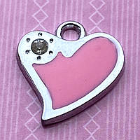 Підвіска з емаллю Сердечко (2*2,1см)