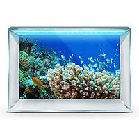Морской мир под водой на наклейке для аквариума 70х115 см.