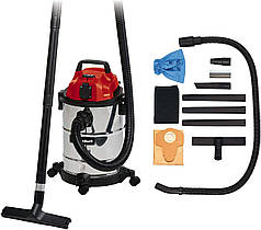 Потужний професійний вакуумний промисловий пилосос для прибирання Einhell TC-VC 1820 SA : 1250 Вт, 20л, з розеткою 2342425