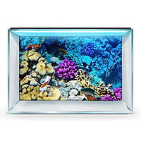 Яркая наклейка в аквариум с морским миром 65х110 см.