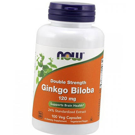 Гінкго білоба NOW Ginkgo Biloba 120 mg 100 капсул, фото 3