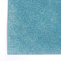 Глиттерный фоамиран А4 2мм. Голубая вода 20*30 см