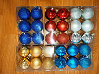 Набір новорічних кульок, ялинкові іграшки, новорічні прикраси, подарунок новий рік, кулі на ялинку, набір кульок