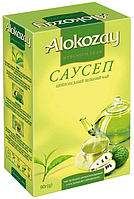 ЧАЙ С САУСЕПОМ Alokozay ЛИСТОВОЙ АЛОКОЗАЙ ЗЕЛЕНЫЙ 90 ГР Алокозай