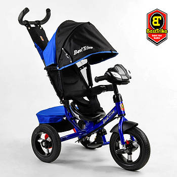 Велосипед триколісний Best Trike 3390/65-005 Чорно-синій | Велосипед-коляска з батьківською ручкою