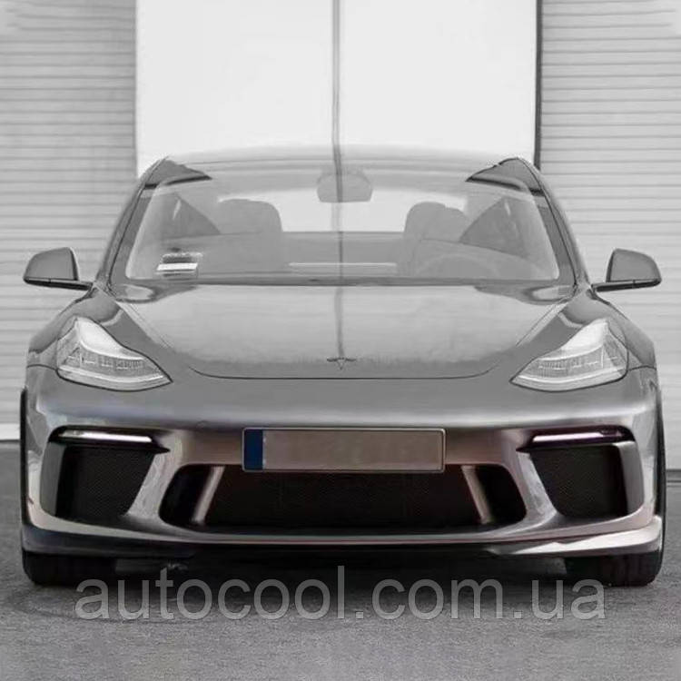 Передній тюнінг бампер для Tesla Model 3 Тесла Модели, фото 1