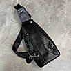 Нагрудна сумка-слінг із тисненням під шкіру рептилії, фото 5