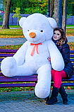 Величезний м'який плюшевий ведмедик 180 см, Якісний білий плюшевий ведмідь, фото 3