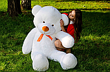 Величезний м'який плюшевий ведмедик 180 см, Якісний білий плюшевий ведмідь, фото 6
