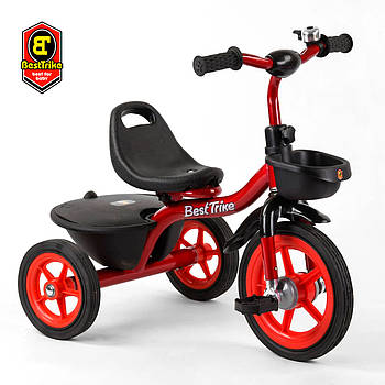 Велосипед триколісний дитячий (гумові колеса, дзвіночок, 2 кошики) Best Trike BS-1788 Червоний