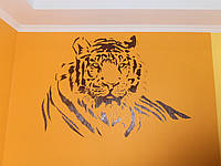 Трафарет для покраски, Тигр, одноразовый из самоклеющей пленки в трех размерах 82 х 100 см