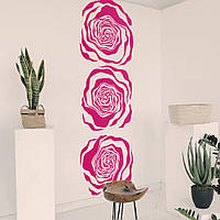 Трафарет цветы розы на стену в гостиную, спальню, 265х90 см одноразовый из самоклеящейся пленки
