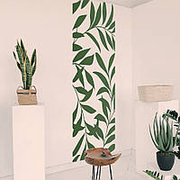 Трафарет листья пальмы на стену в гостиную, спальню, 256 х 116 см одноразовый из самоклеящейся пленки