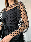 Плаття нарядне міді з сіткою (42-44; 46-48) (кольори: чорний) СП, фото 3
