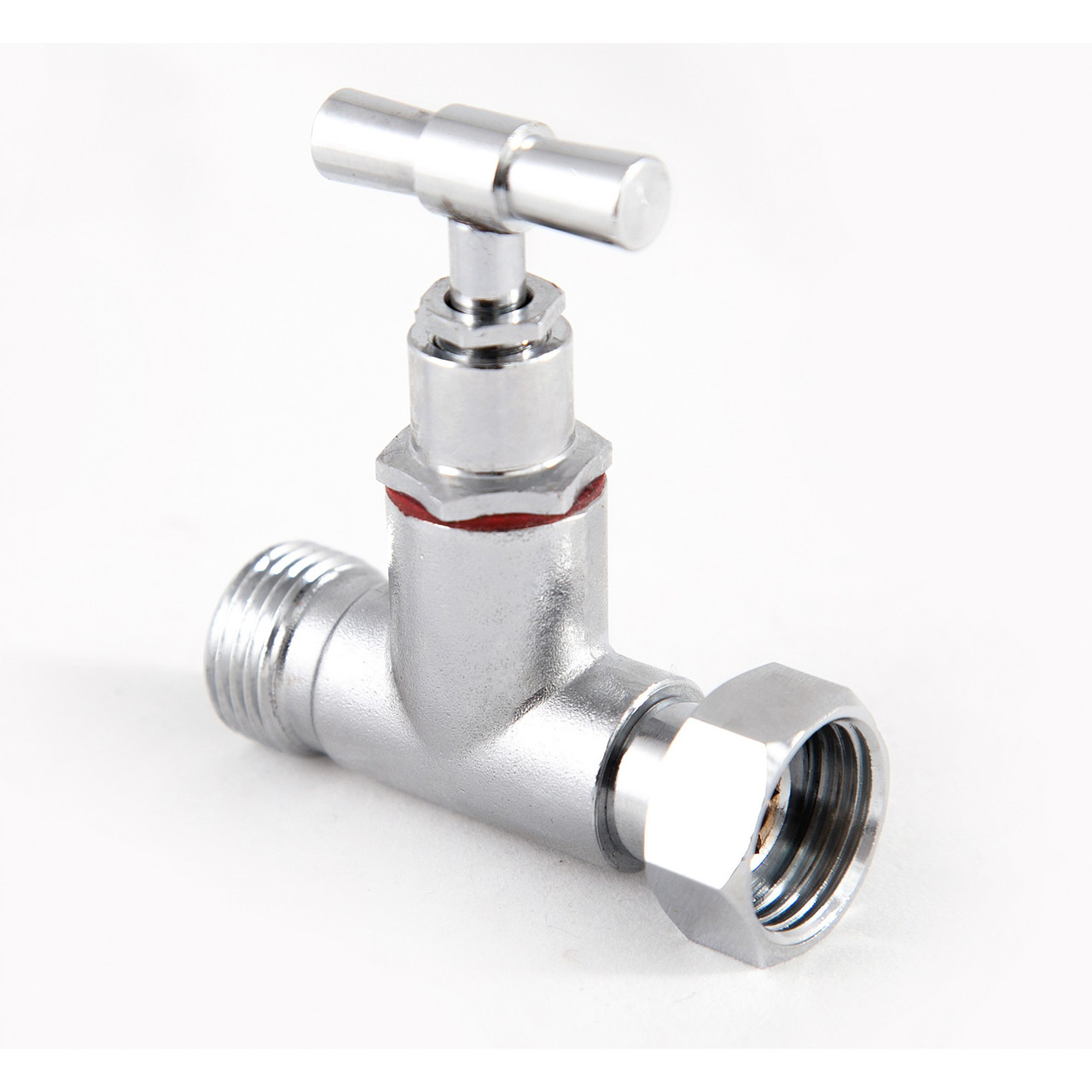 Кран прямий вентильний 1/2'в.*1/2"н із накидною гайкою хром GV-02 ANGO