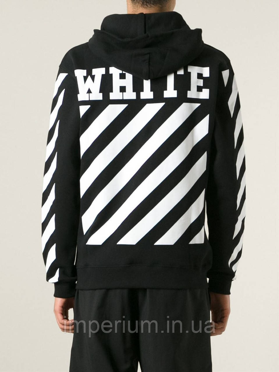 Стильне худi з білим логотипом офф вайт | чорна трикотажна толстовка off white