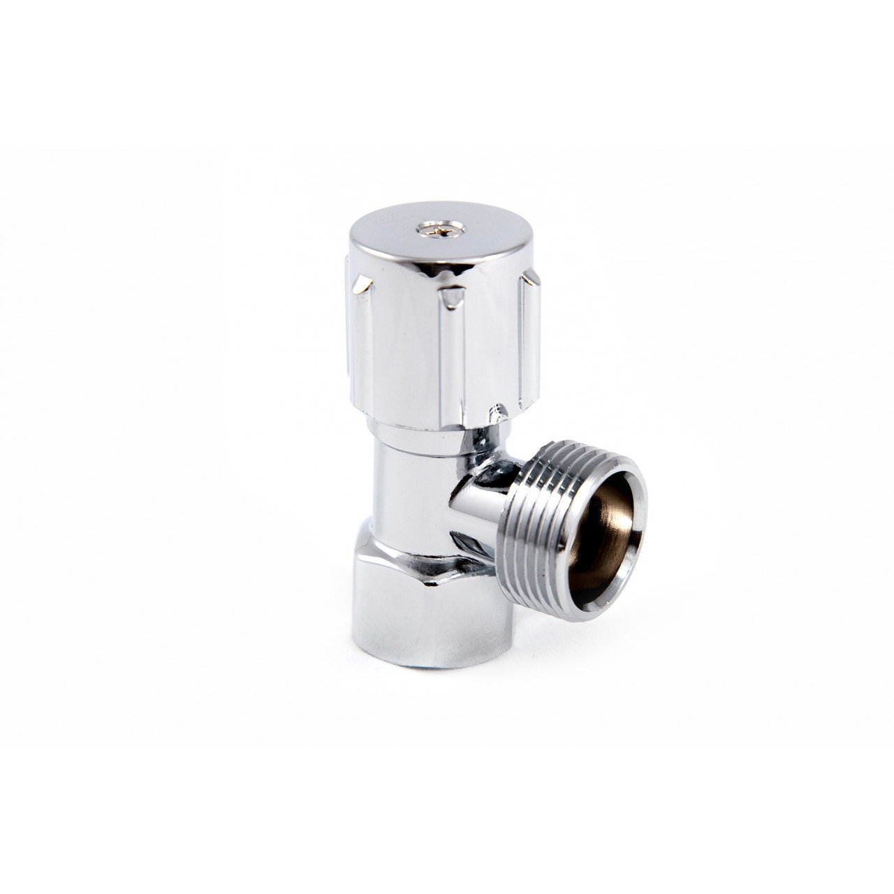 Кран кутовий вентильний 1/2в-1/2н хром AN-1120 (букса механіка) ANGO