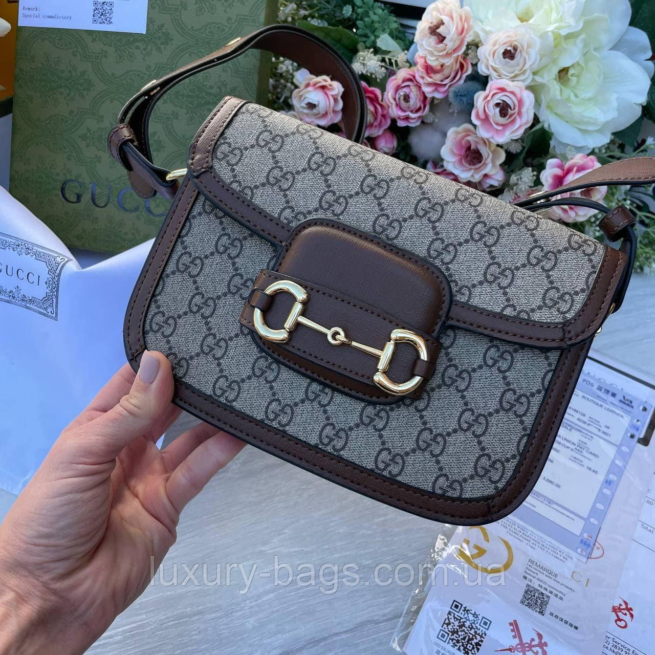 Жіноча сумка модна модель Gucci mini 1955 Horsebit