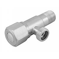 Кран кутовий вентильний 1/2н-1/2н неіржавка сталь, (03)