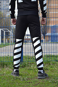 Чорні трикотажні штани з білим логотипом off white