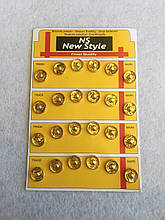 10 мм пришивні кнопки для одягу 24 шт. металеві золото