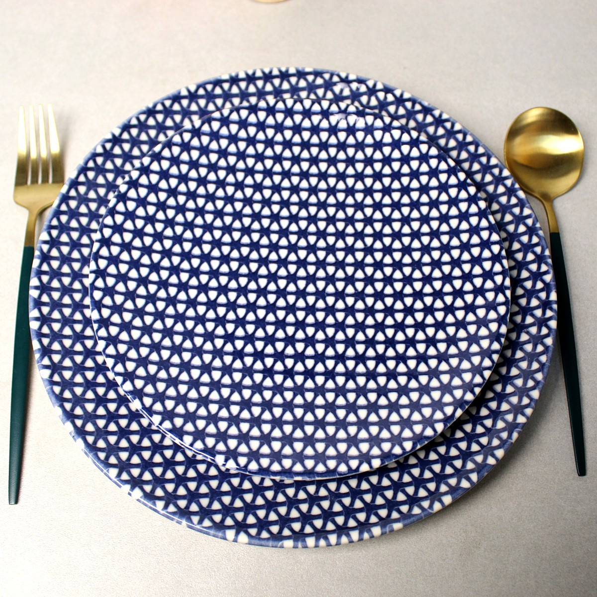 Дрібна обідня тарілка із синім візерунком 20 см Kutahya NC HR COBAL