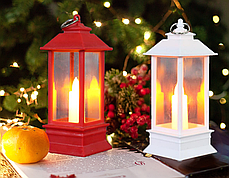 Декоративний ліхтар новорічний 17 см Ліхтарик із підсвіткою на батарейках підвісний, фото 2