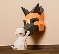 Овчарка и котенок Наборы 3д фигур Оригами Papercraft Паперкрафт
