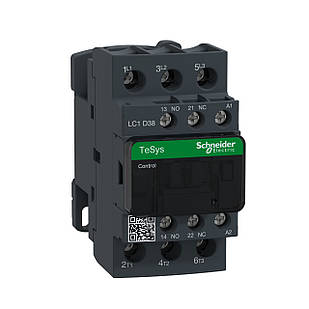 Контактор TeSys LC1D 3P 38 А 220В AC 19 кВт, 1 NO + 1 NC