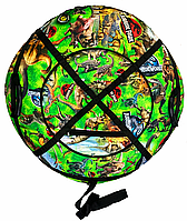 Тюбінг, ватрушка, надувні санки 100см. "Динозаври" До 115 кг.