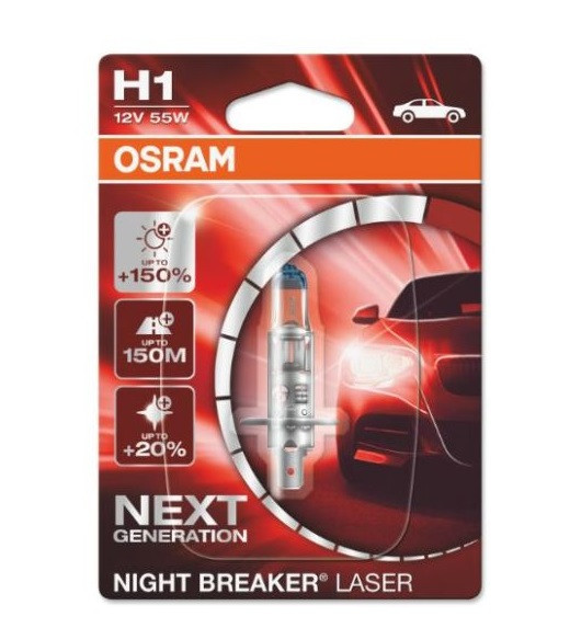 Галогенова лампа Osram H1 Night Breaker Laser 12v/55w