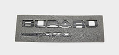 Емблема напис багажника Subaru чорний