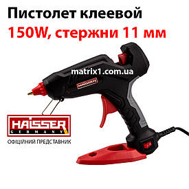 Пістолет клейовий 150W, стрижні 11 мм HAISSER 80432