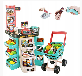Дитячий ігровий набір Магазин супермаркет зі звуком і світловими ефектами з візком