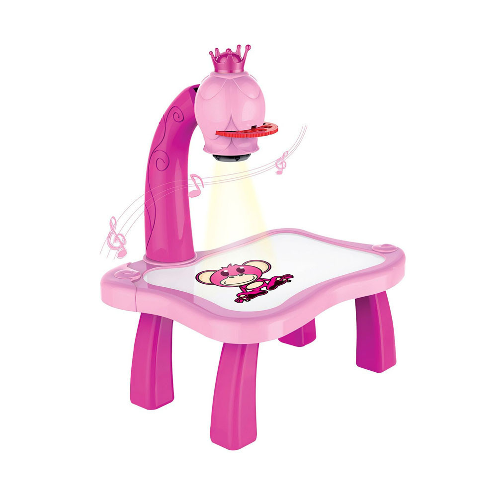Детский стол-проектор для рисования со светодиодной подсветкой, Розовый, 25×34×21см - фото 4 - id-p1529670664