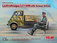 Пластикова модель 1/35 ICM 35418 німецька вантажівка Lastkraftwagen 3.5 t AHN з водіем