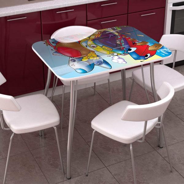 Дитяча наклейка на стіл Тачки 03 вінілова самоклейна інтер'єрна плівка для меблів, блакитний 60 х 100 см