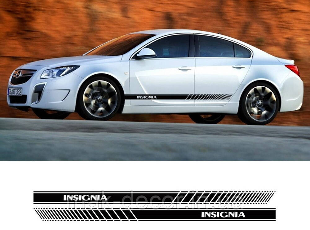 Вінілові наклейки на авто " Полоси Insignia v.3 " 10х180 см 2 шт