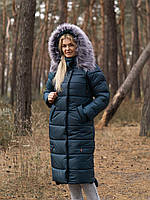 Жіноче зимове пальто Barbara пуховік з хутром 48-58 розміру різні кольори