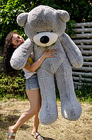 Плюшевий сірий ведмідь 180 см гарний, Якісний плюшевий іграшковий ведмідь