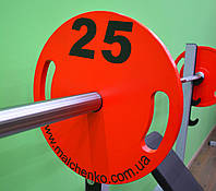 Млинець Сталевий Стандартний 450 мм, 25 кг червоний, з ручками