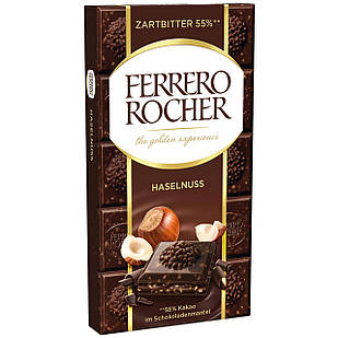 Шоколад Ferrero Rocher темний із горіховою начинкою 90 г