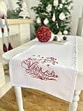 Наперон Новорічний з вишивкою 40x140 см., фото 4