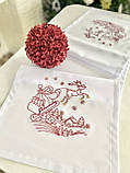 Наперон Новорічний з вишивкою 40x140 см., фото 2